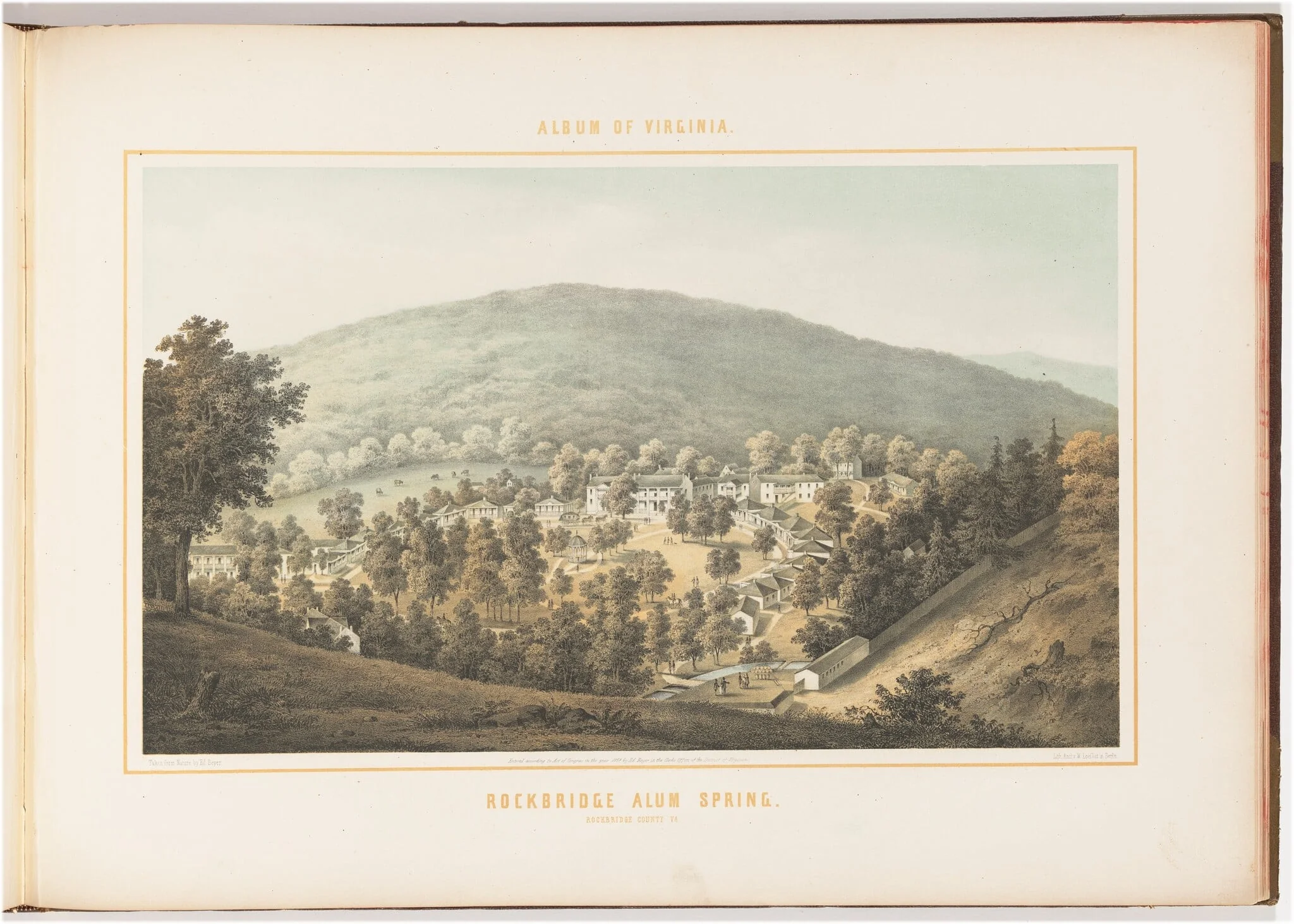 Rockbridge Alum Spring, by Edward Beyer, ink, 1857