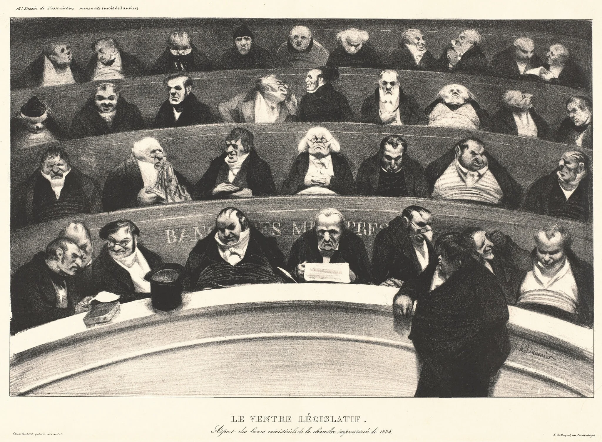 Le Ventre Législatif (The Legislative Belly), by Honoré Daumier, ink, 1843