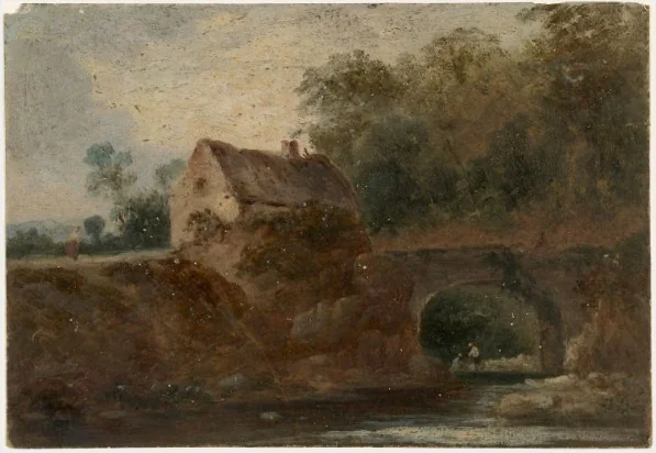 Cottage by a Bridge, by William Howis senior, unspecified, 1853