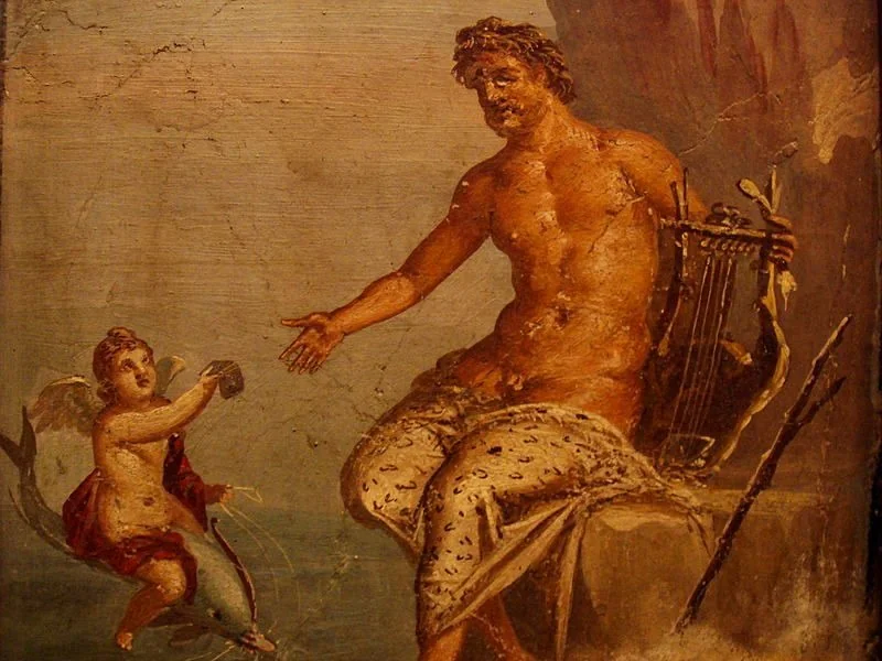Polyphemus receives a letter from Galatea., by Unknown, fresco