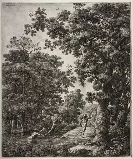 Six large upright landscapes with scenes from Ovid's Metamorphoses