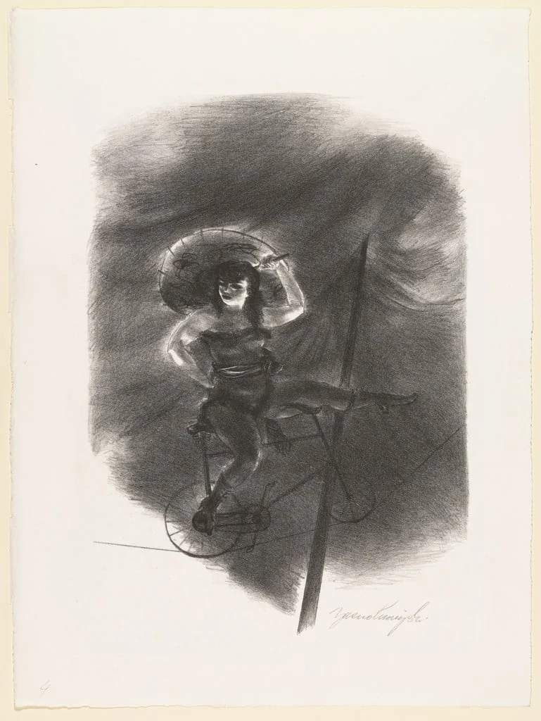 Untitled, by Yasuo Kuniyoshi, ink, 1939