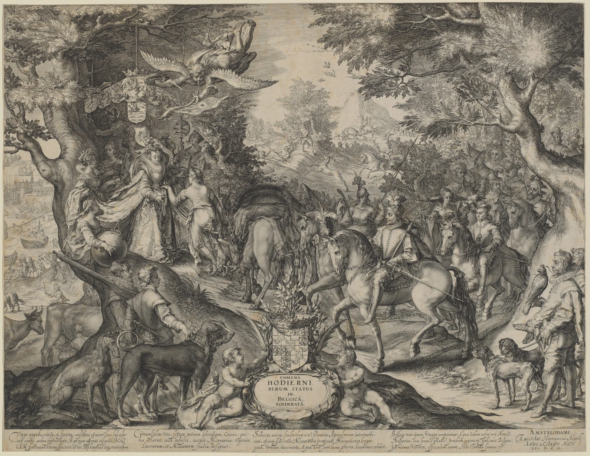 Allegory of Flourishing State of the United Provinces, by Jan Pietersz Saenredam, ink, 1602