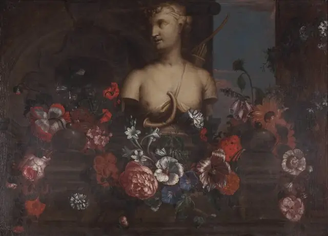 A Bust of Diana with a Garland