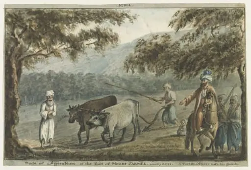 Syria.  Mode of Agriculture at the Foot of Mount Carmel