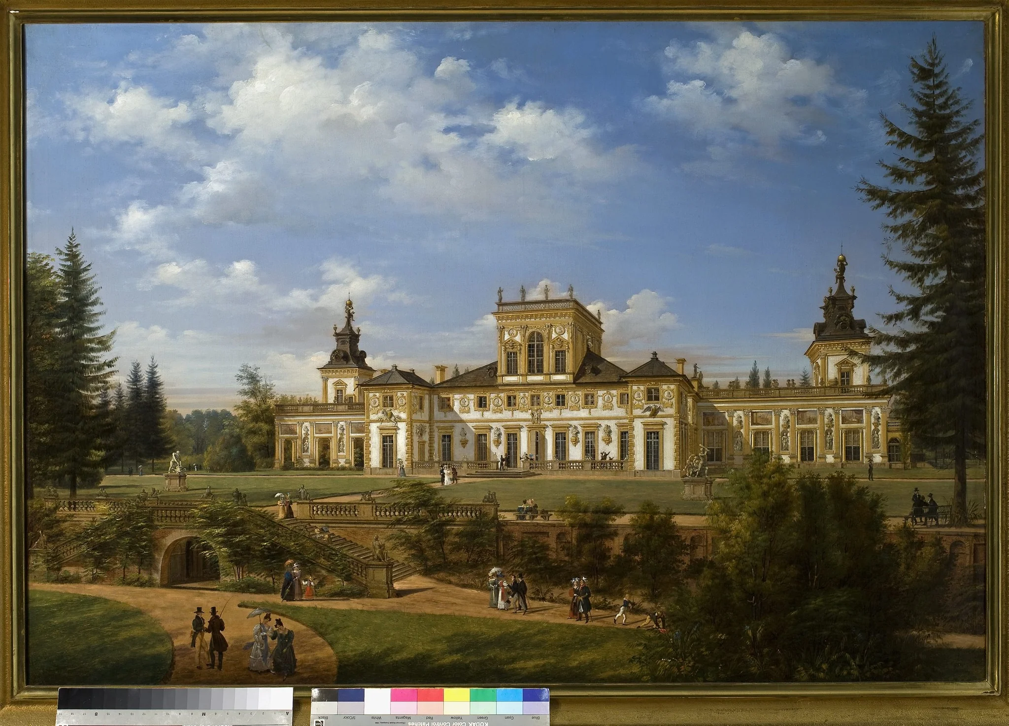 View of the Wilanów Palace from the side of the park