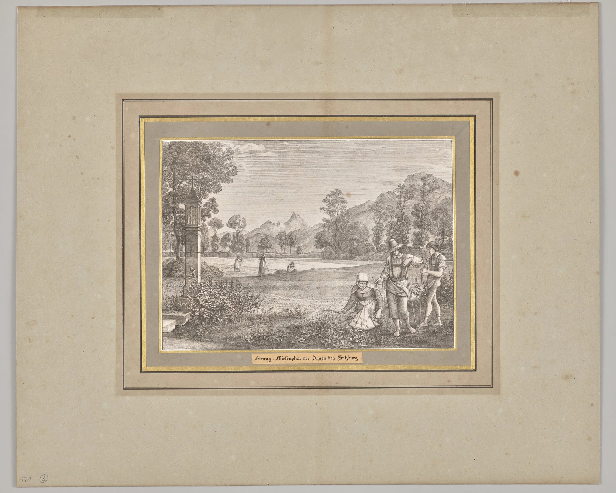 Friday. Meadow Plan in Front of Aigen Near Salzburg, by Ferdinand Olivier, 1820