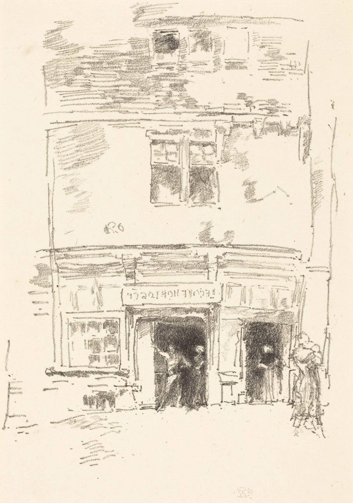 The Clock-Makers, Paimpol, by James McNeill Whistler, ink, 1893