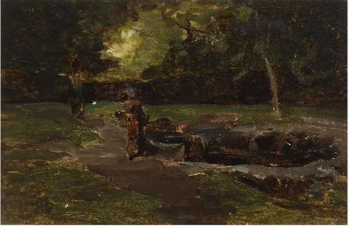 A Wooded Landscape, Moonlight Effect