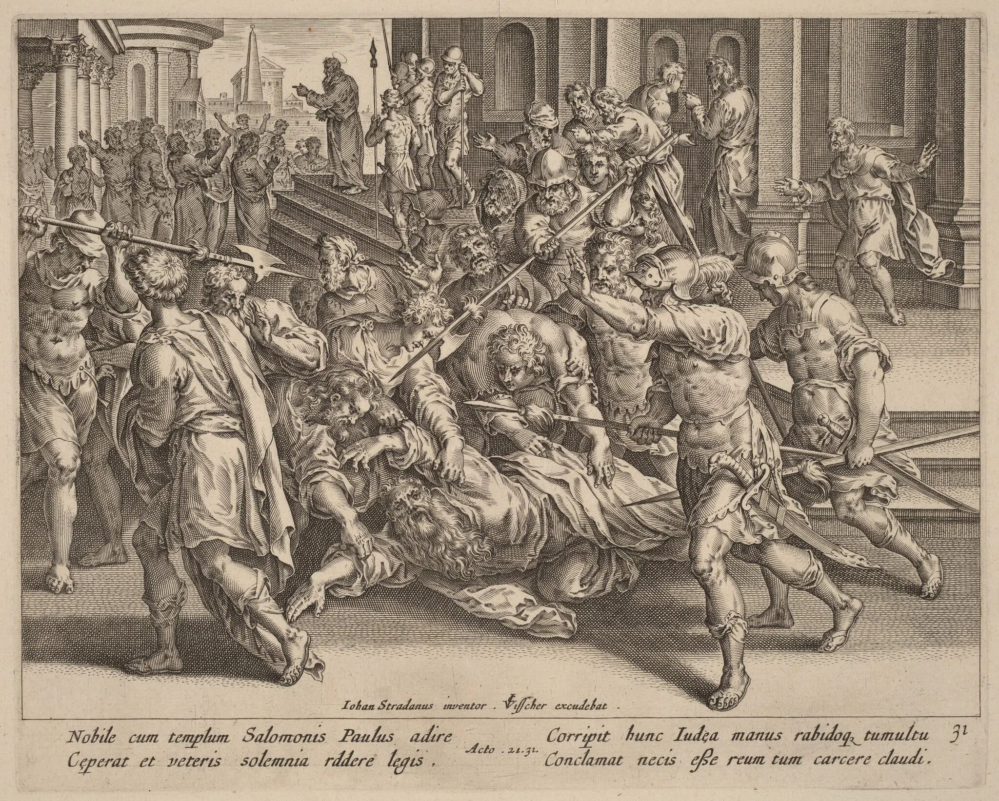 The Arrest of Saint Paul, by Philip Galle, ink, 1574