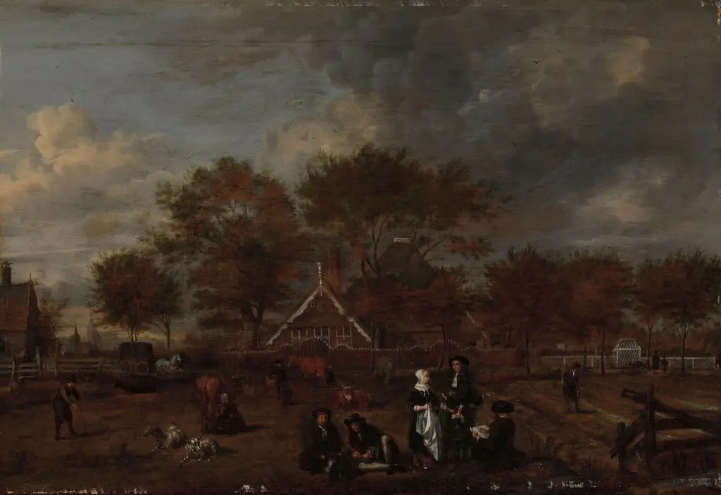 Farmstead with the Gentleman Farmer and his Wife and the Painter in the foreground