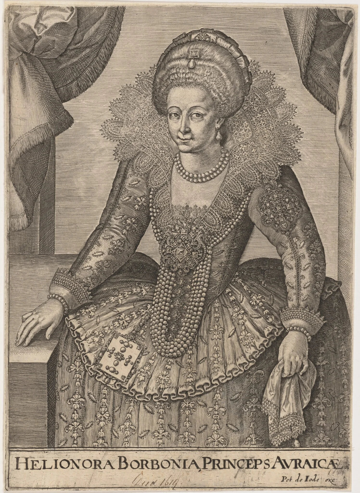 Eleanora, Princess of Orange, by Johan Wierix, ink, 1641