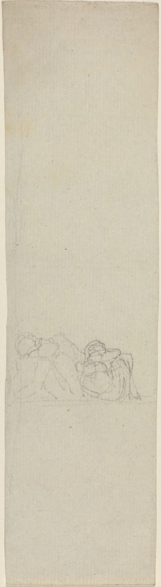 Two Huddled Figures, by John Flaxman, graphite, 1790