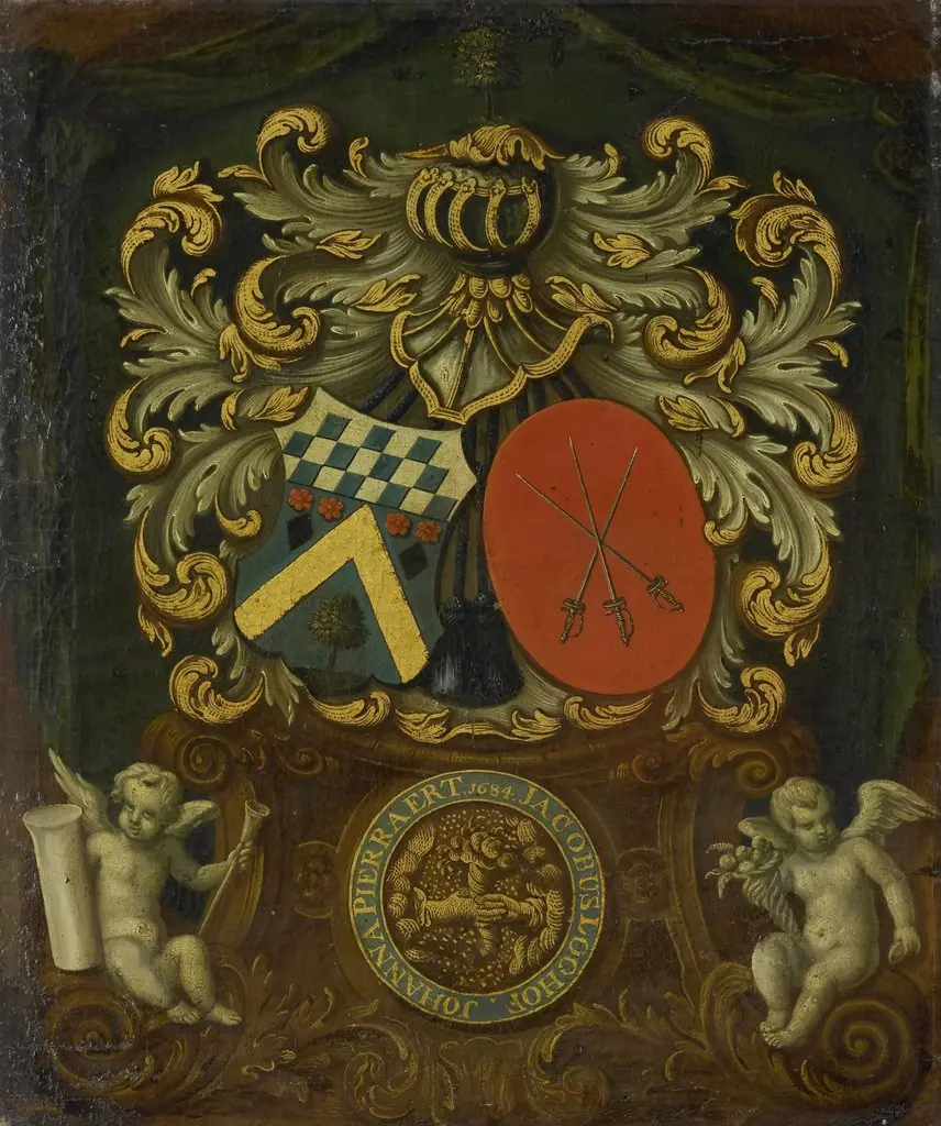 The family shields of Jacobus Loohoff and Johanna Pierraert, 1684