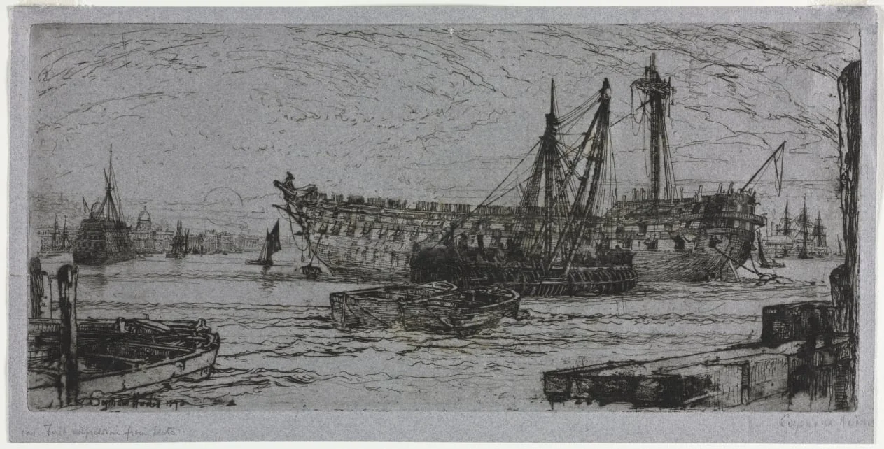 Breaking Up of the Agamemnon, by Francis Seymour Haden, 1870