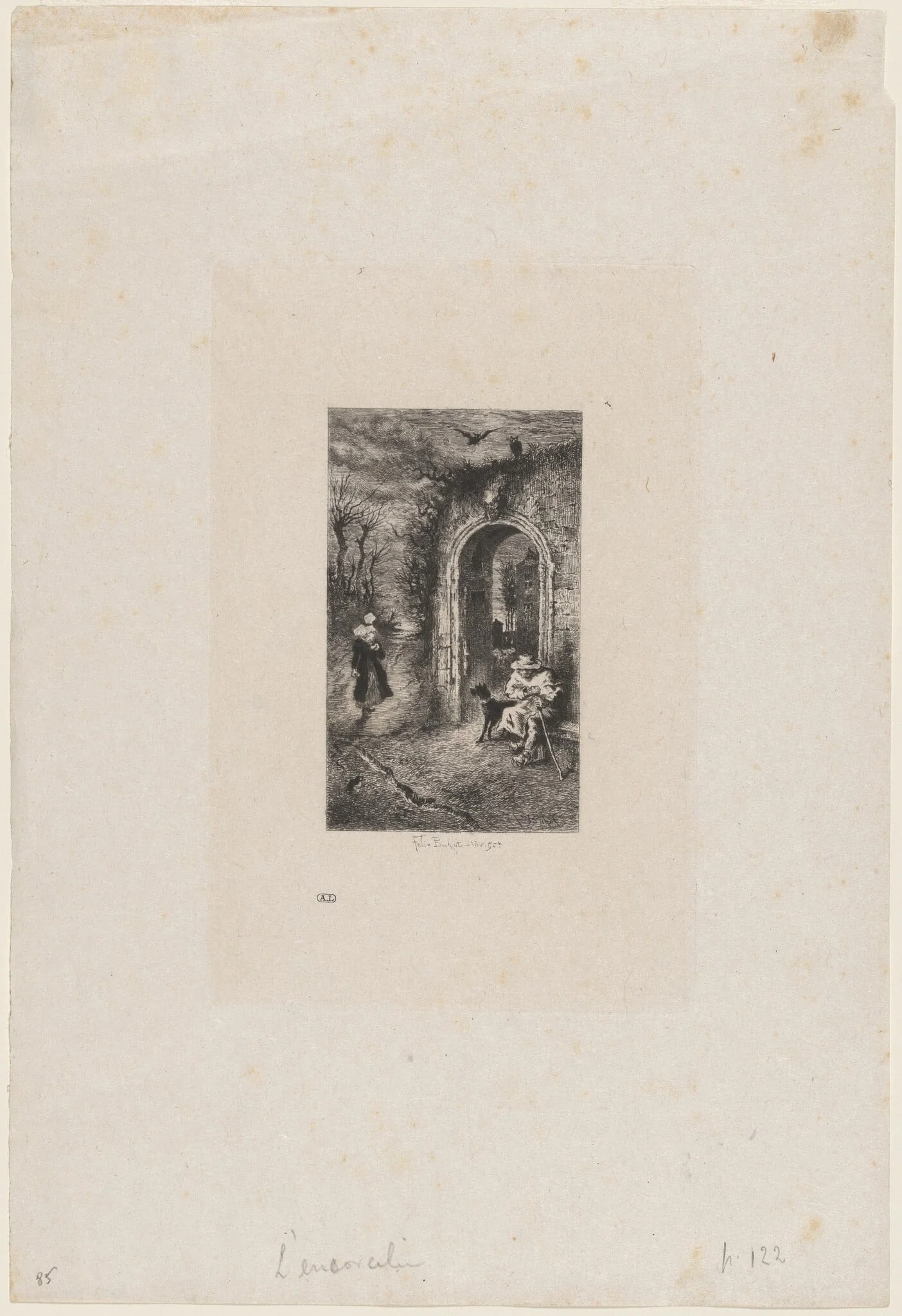 Le Patre, by Félix-Hilaire Buhot, ink, 1873