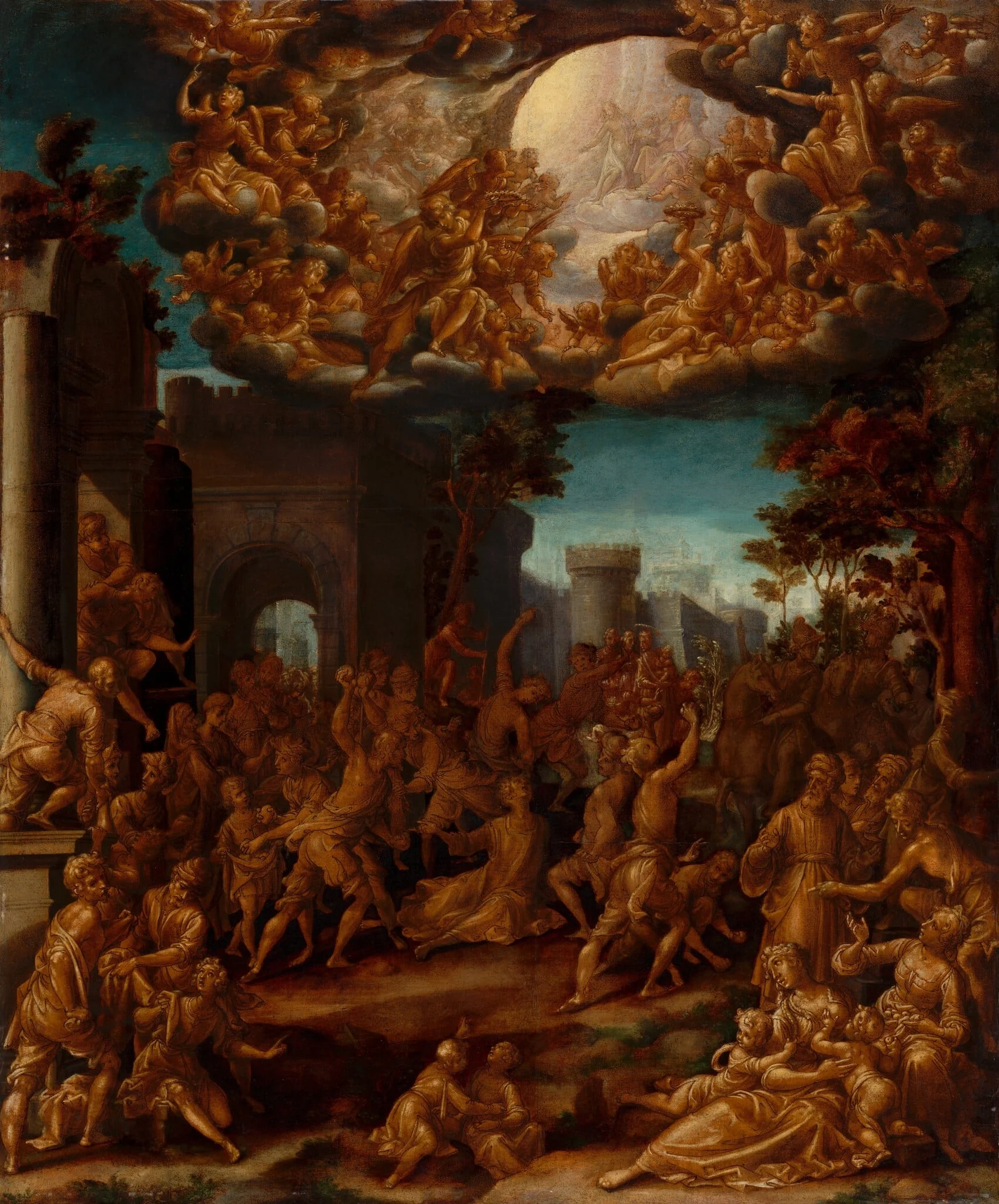 The Stoning of Saint Stephen, by Aurelio Lomi, oil, 1602