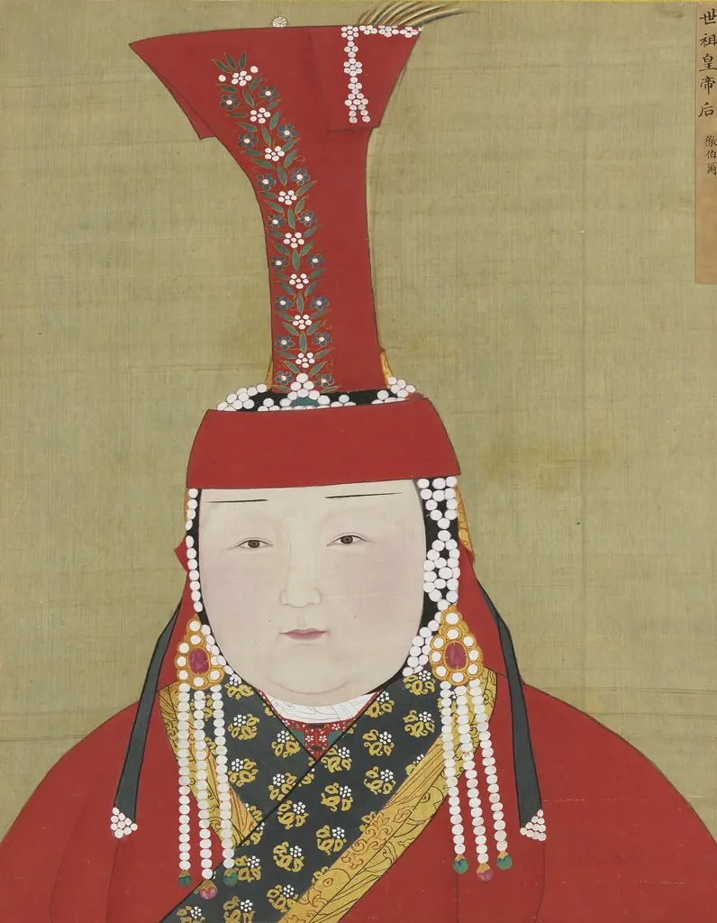 元代后半身像册-世祖皇帝后 彻伯尔