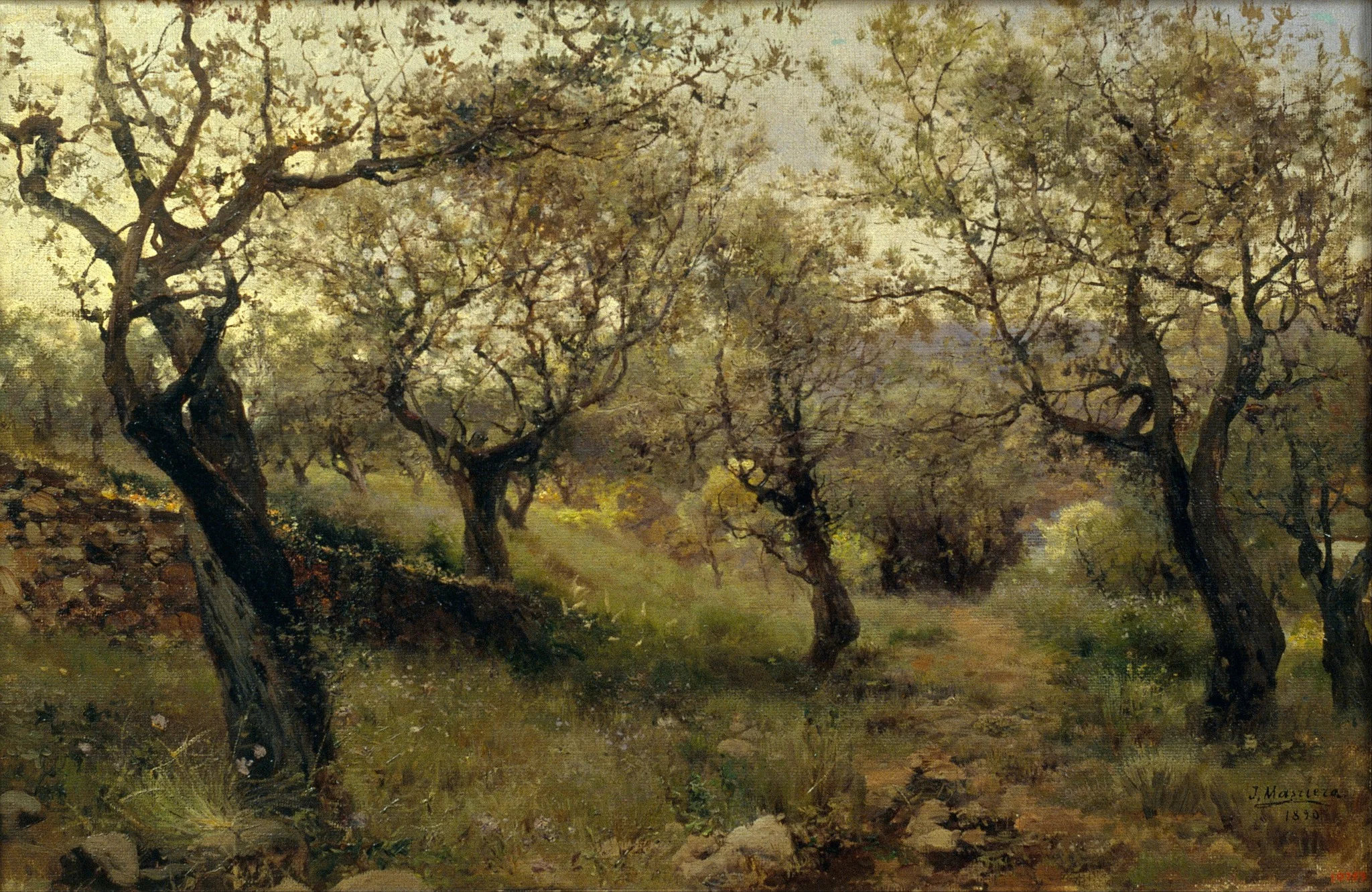 Detail of Llavaneres, by Josep Masriera i Manovens, oil, 1896