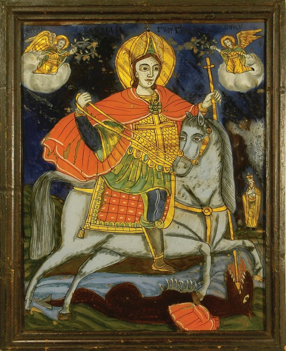 Sf. Mucenic Gheorghe, ucigând balaurul, by Ilie Poienaru, unspecified