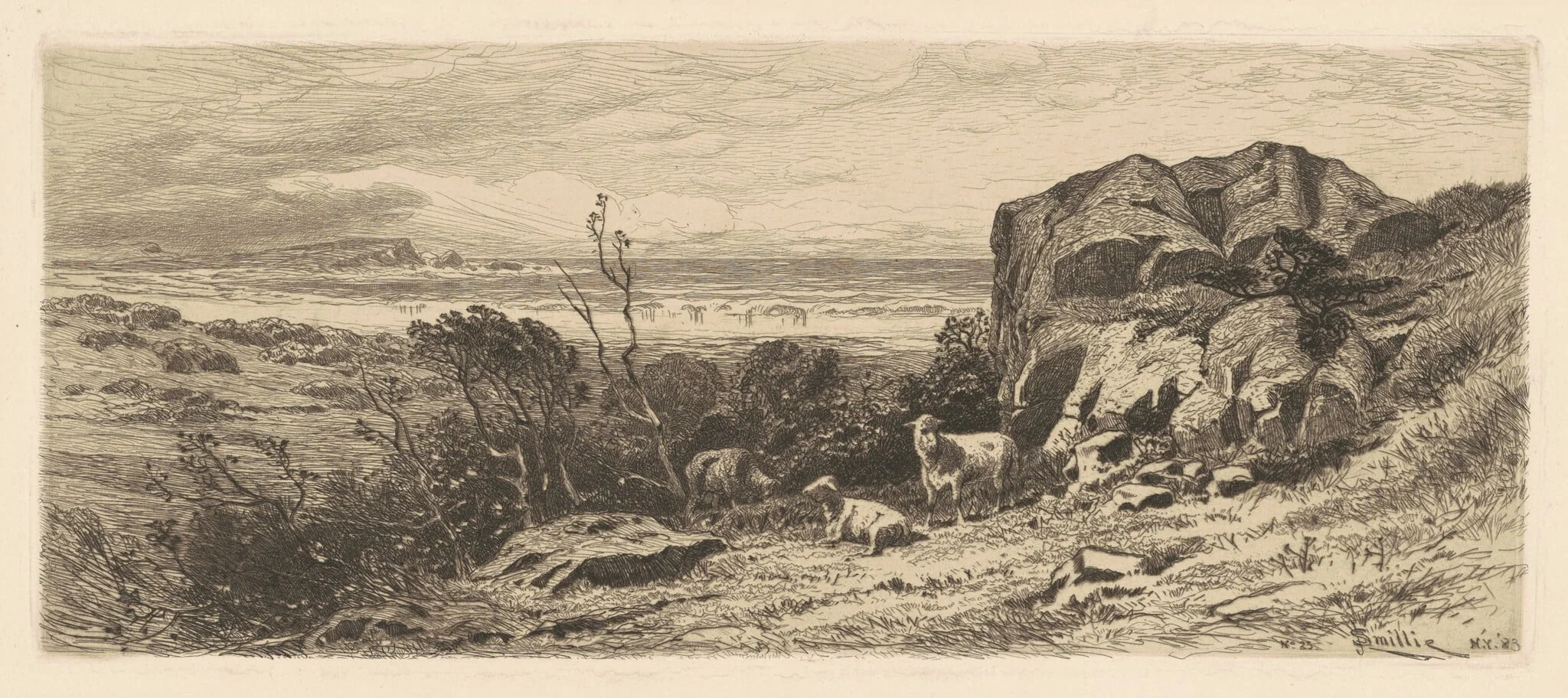 A Bit on Marblehead Neck, by James David Smillie, ink, 1883