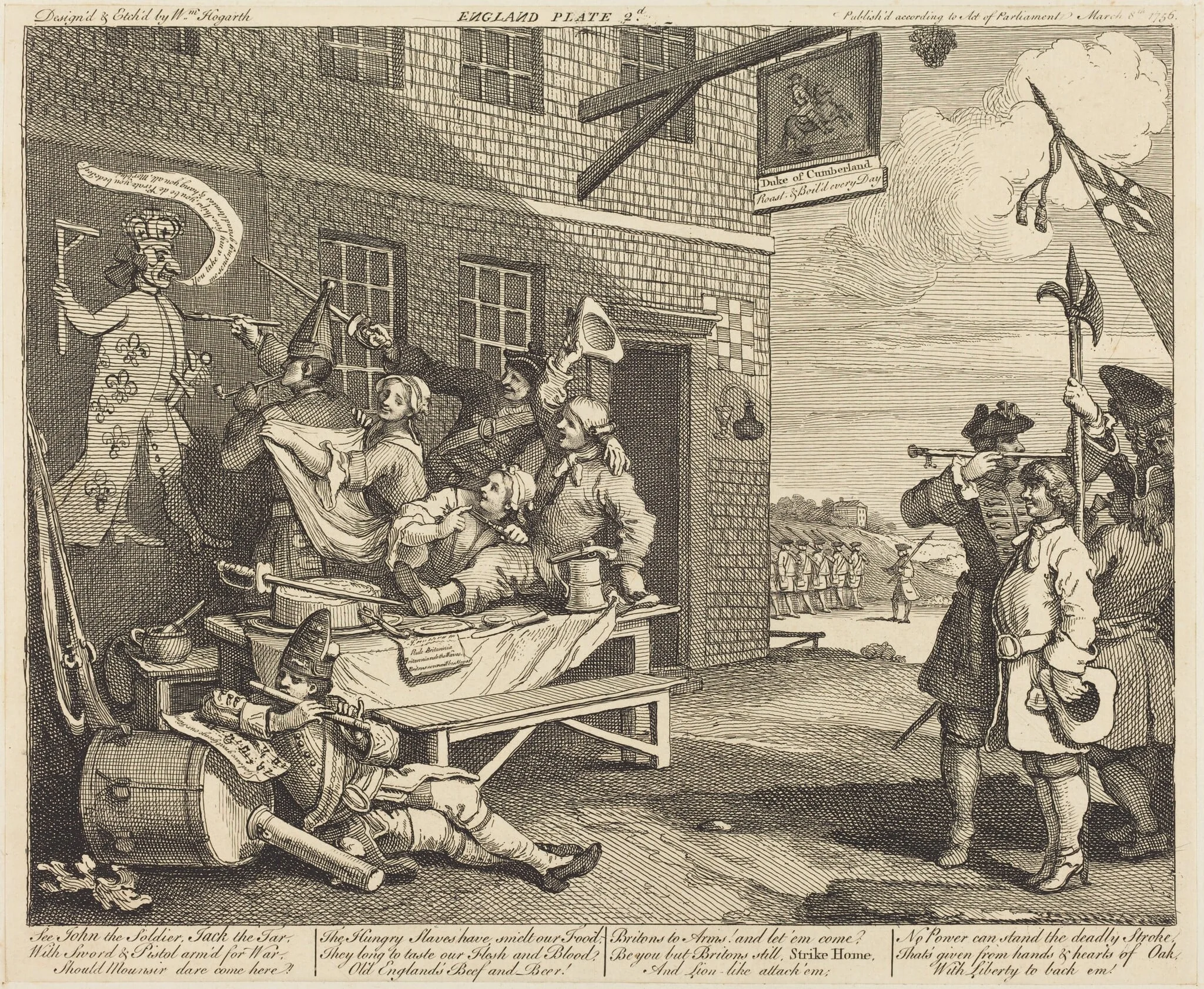 England, by William Hogarth, ink, 1756