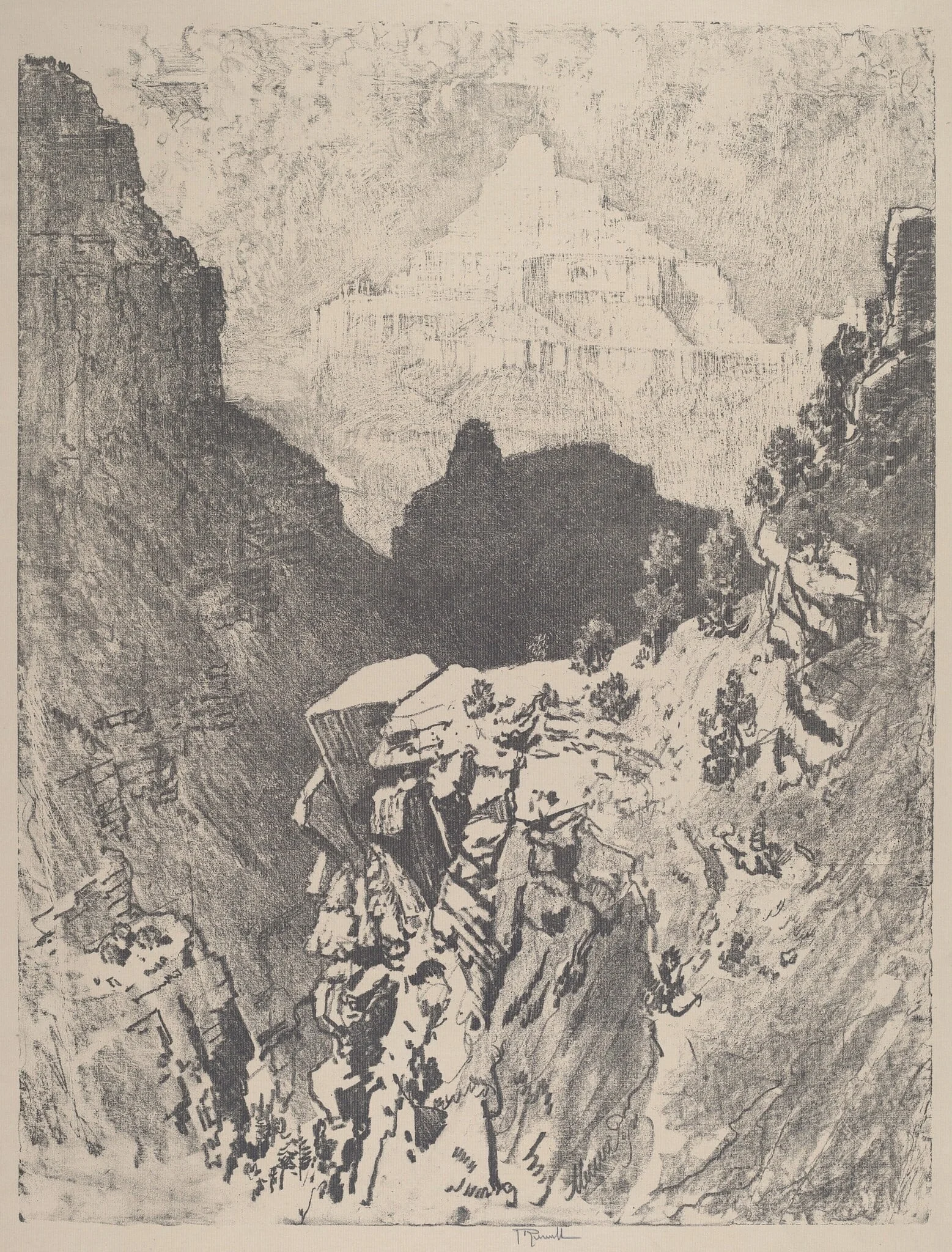 The Temple, by Joseph Pennell, ink, 1912