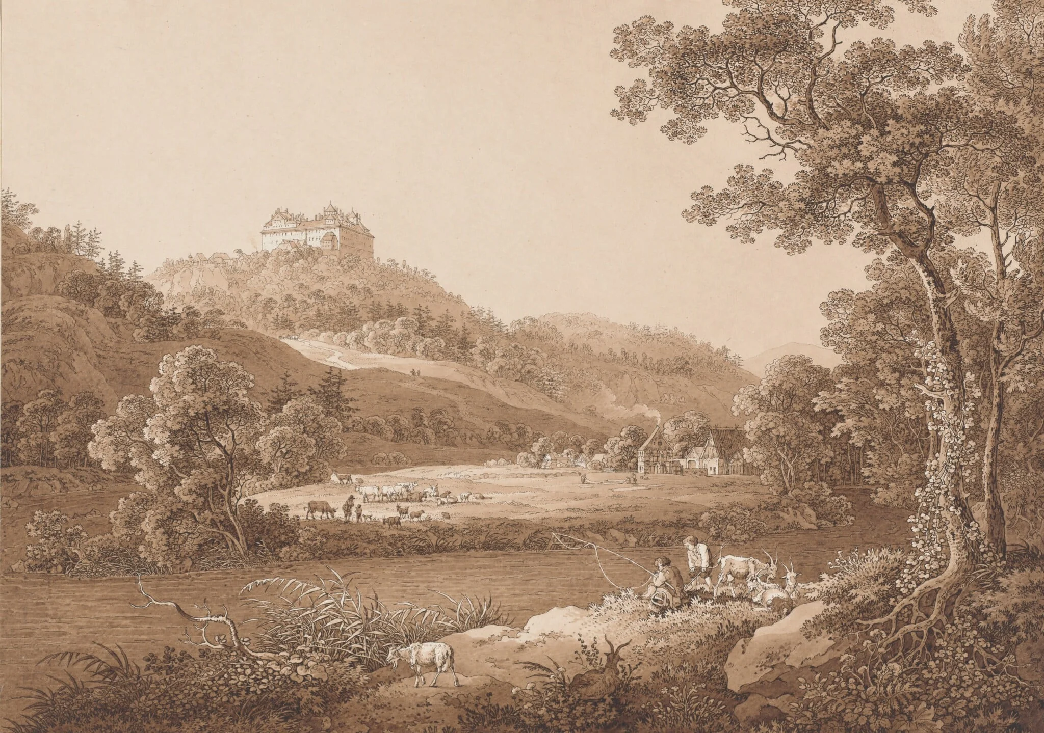Augustusburg Castle Seen from the River