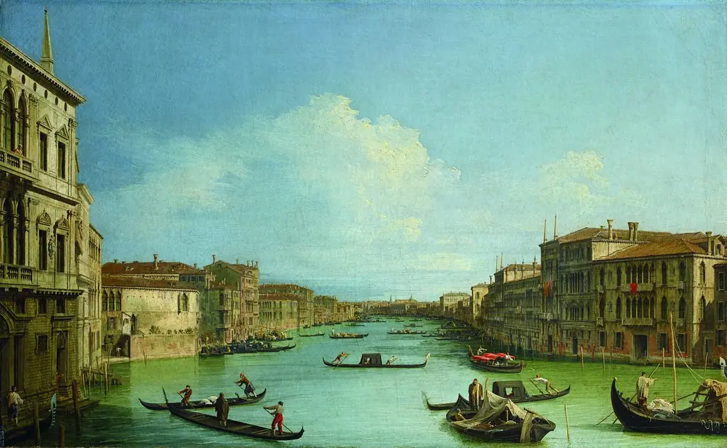 The Grand Canal seen from the Palazzo Balbi towards the Bridge of Rialto