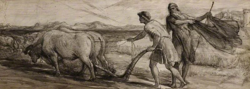 Ploughing: Study for 'The Mantle of Elijah'