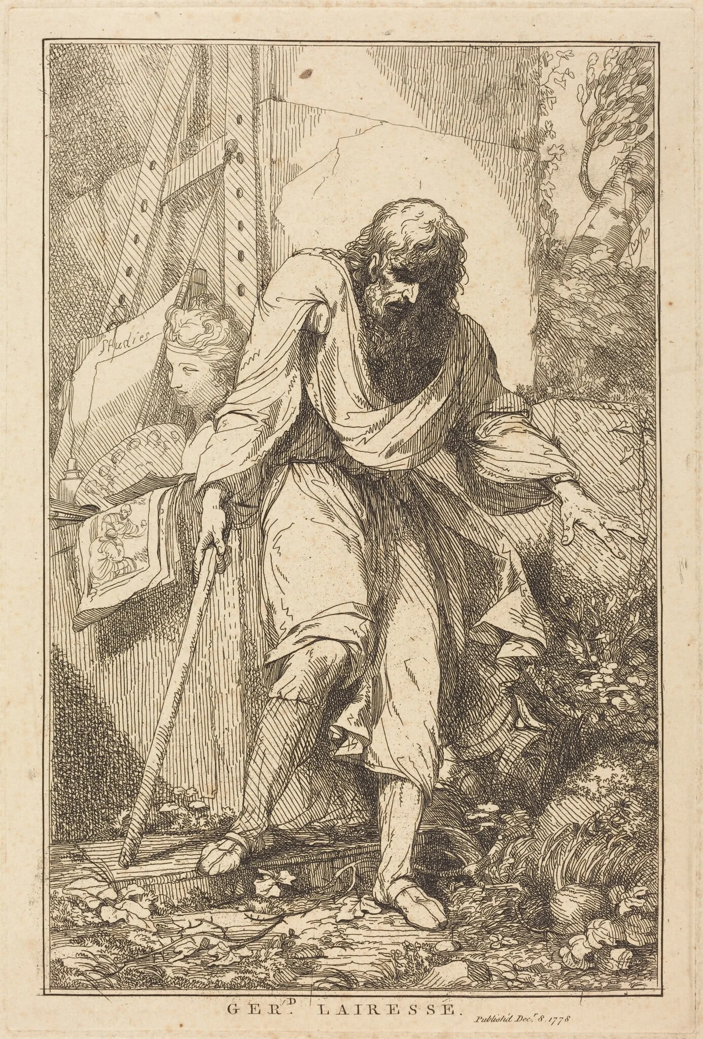 Gerard Lairesse, by John Hamilton Mortimer, ink, 1778
