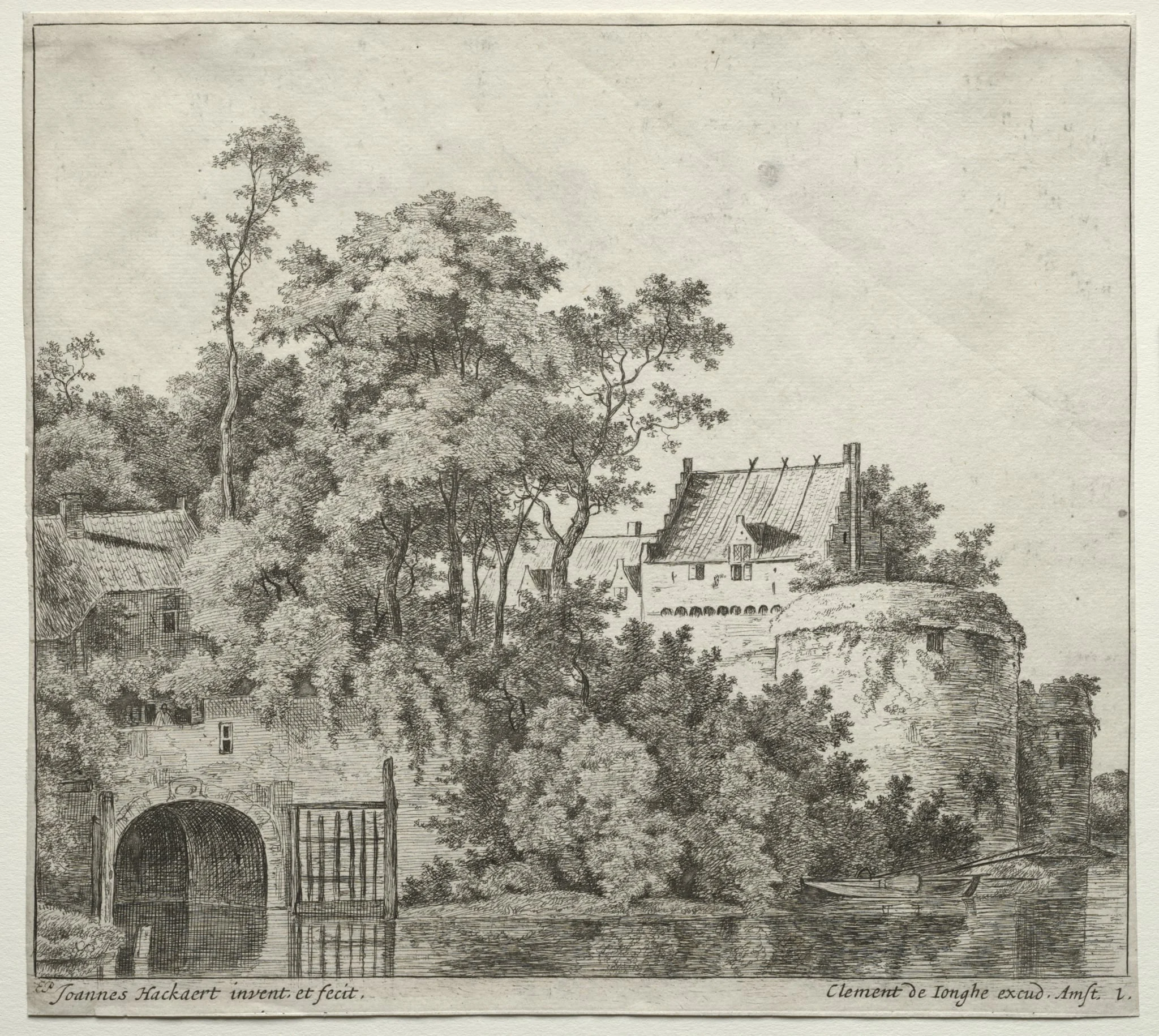 Bourges:  The Gate to the City of Gorcum, by Jan Hackaert, 1666