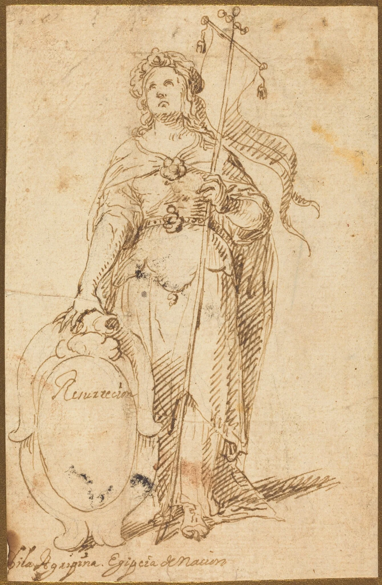 Egyptian Sibyl, by Spanish 17th Century, ink, 1634