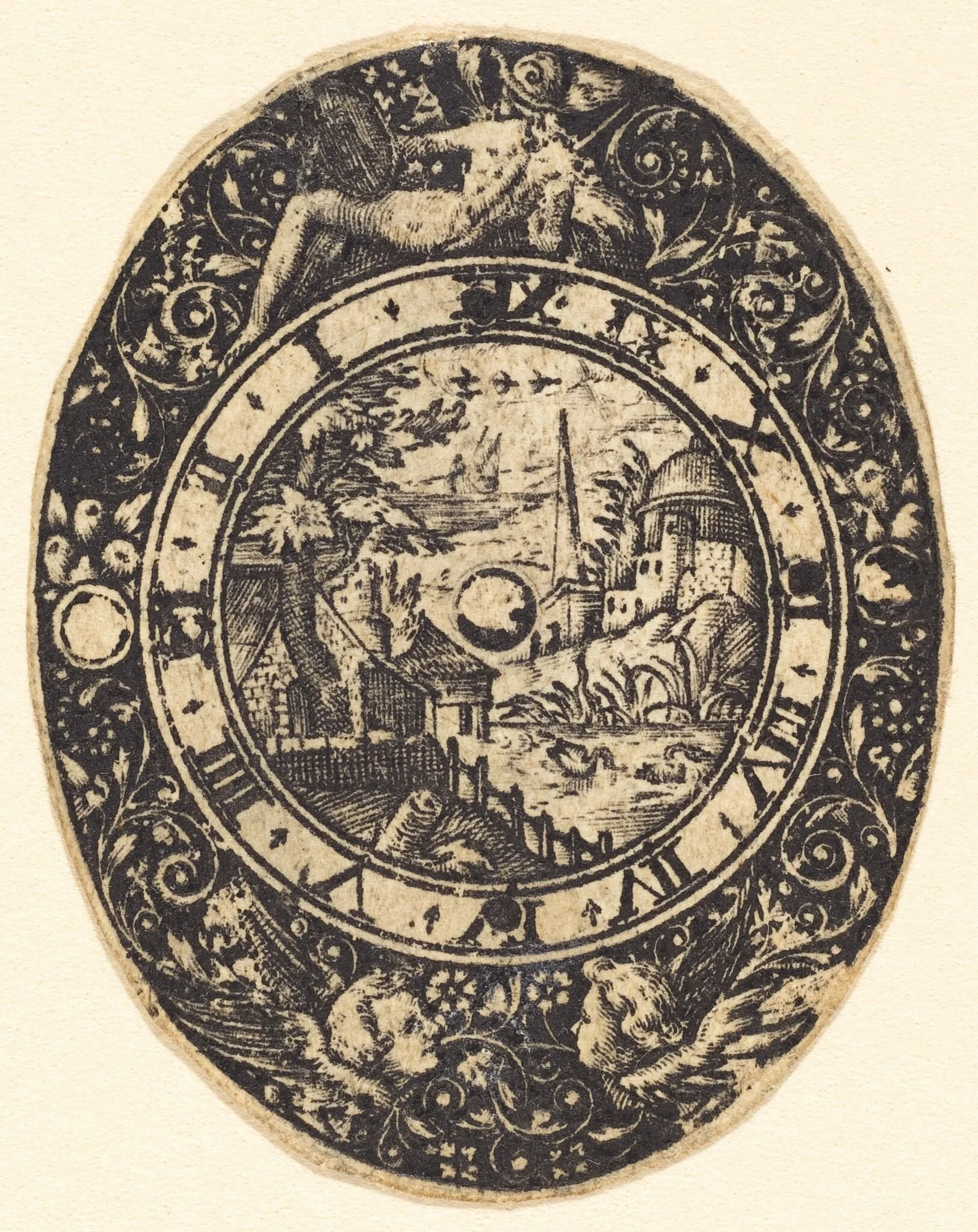 Landscape with an Obelisk, by Antoine Jacquard, ink, 1612