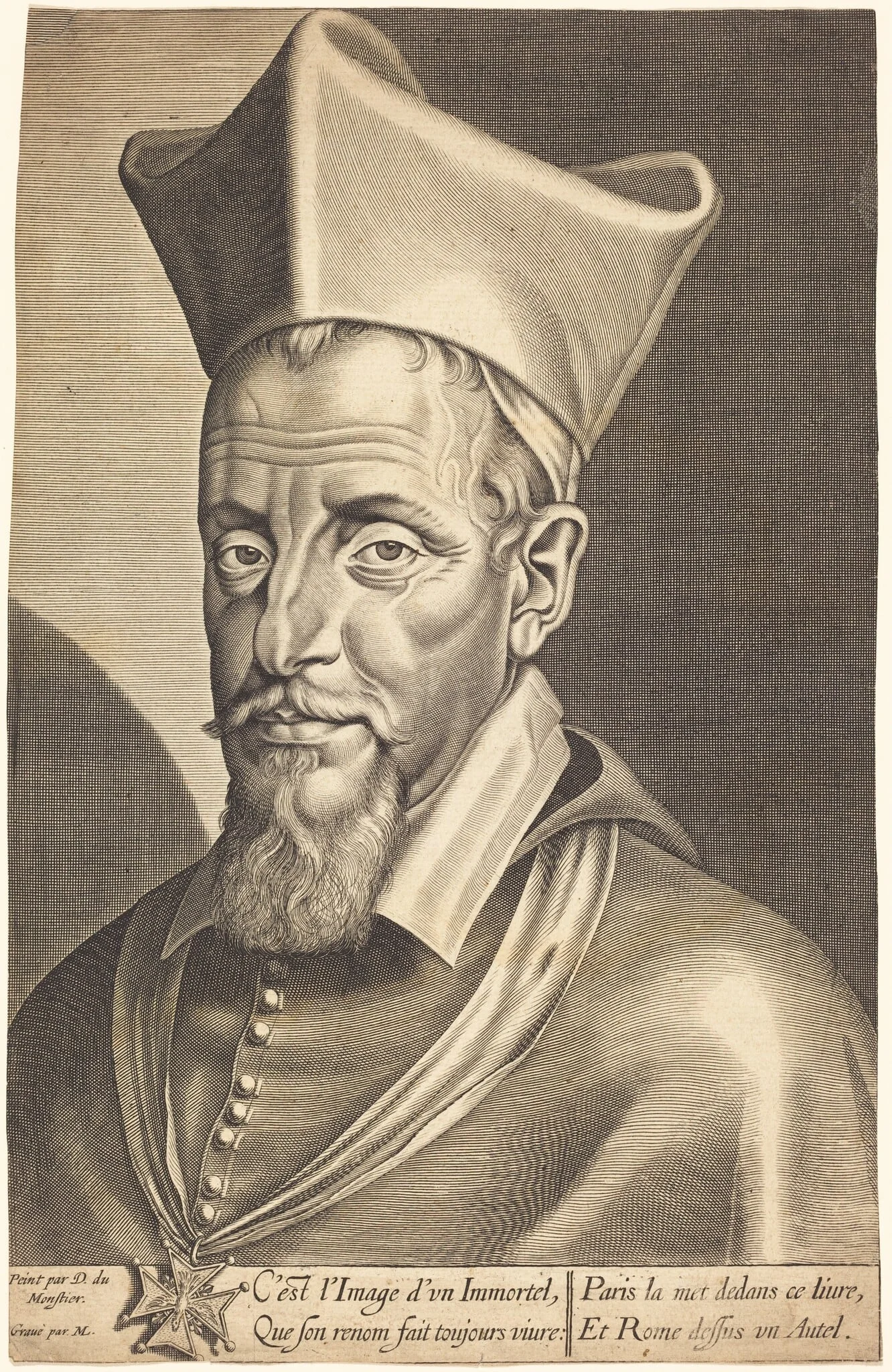 François La Rochefoucauld, by Michel Lasne, ink, 1628