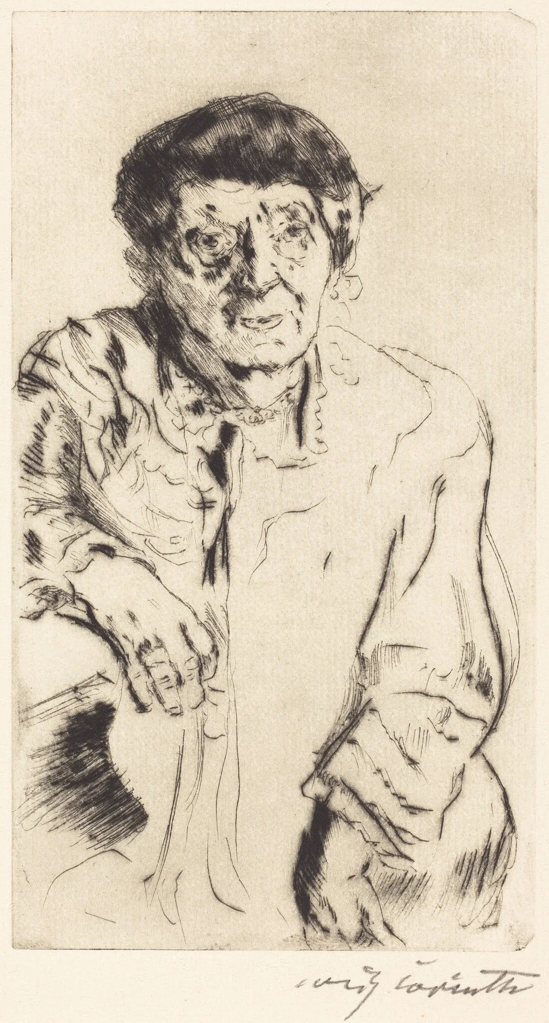 Schwiegermutter (Mother-in-Law), by Lovis Corinth, ink, 1916