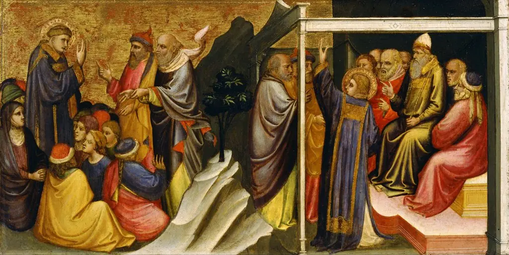 Predella Panel Representing the Legend of St. Stephen: St. Stephen Preaching