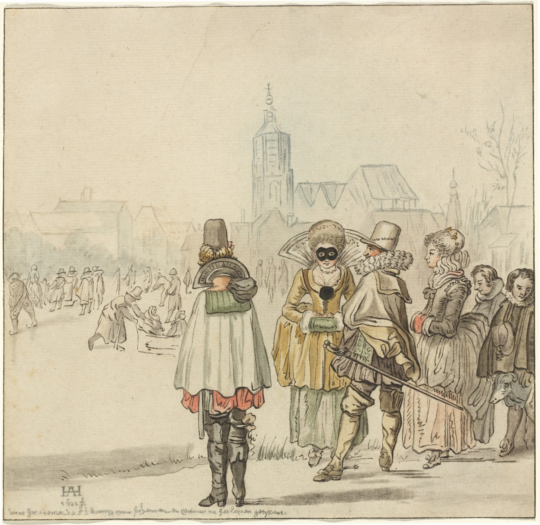 The Winter King on the Ice, by Jacobus Buys, chalk, 1766