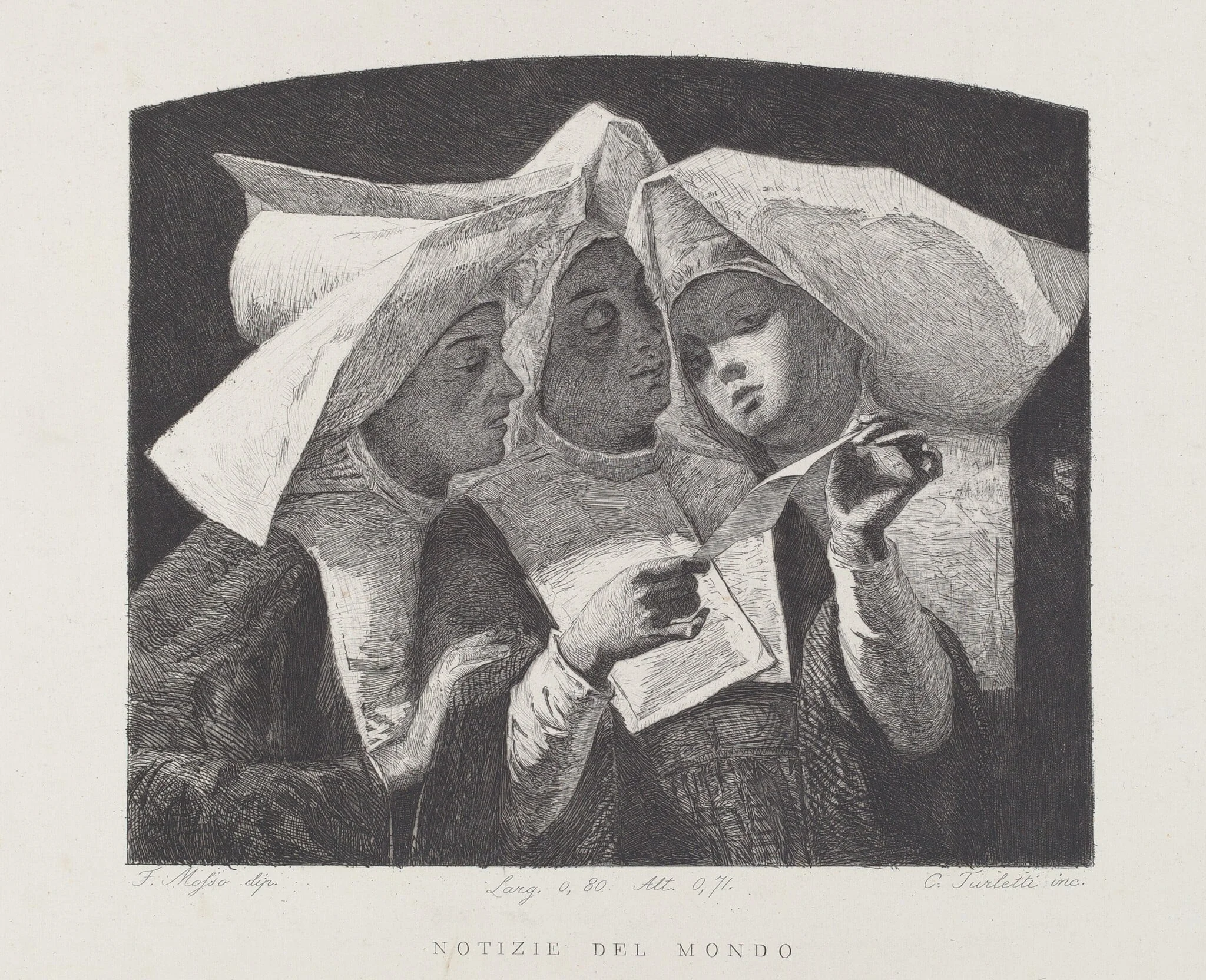 Notizie del mondo [News of the World], by Celestino Turletti, ink, 1874