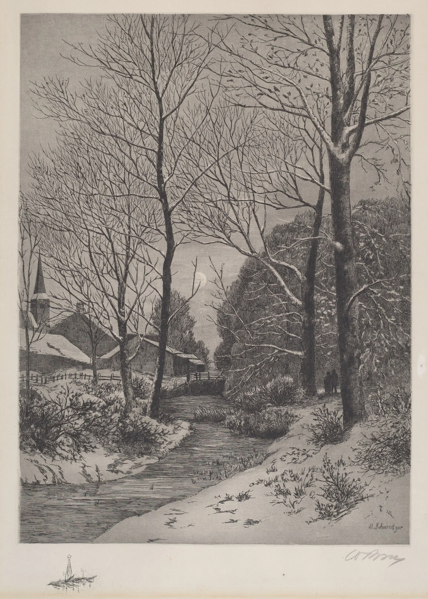 Moonlit Stroll in Winter
