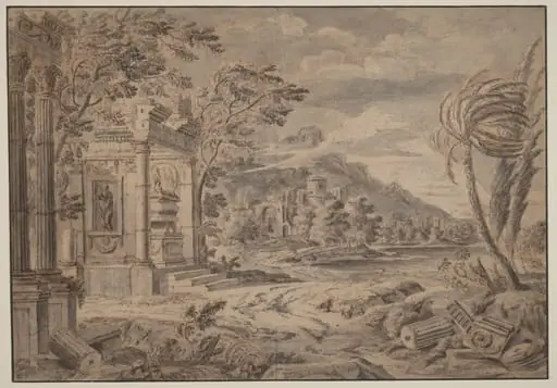 Antique Ruins along a Mountain Coast