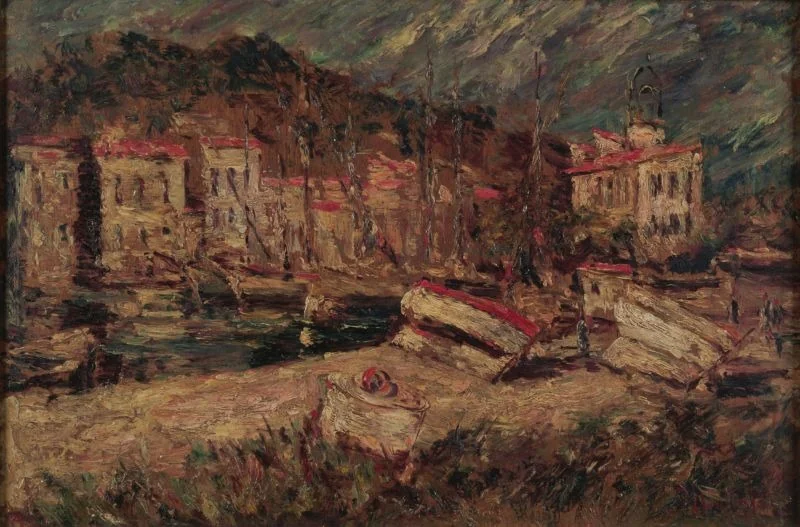 Port of Cassis, by Adolphe Joseph Thomas Monticelli, oil, 1892