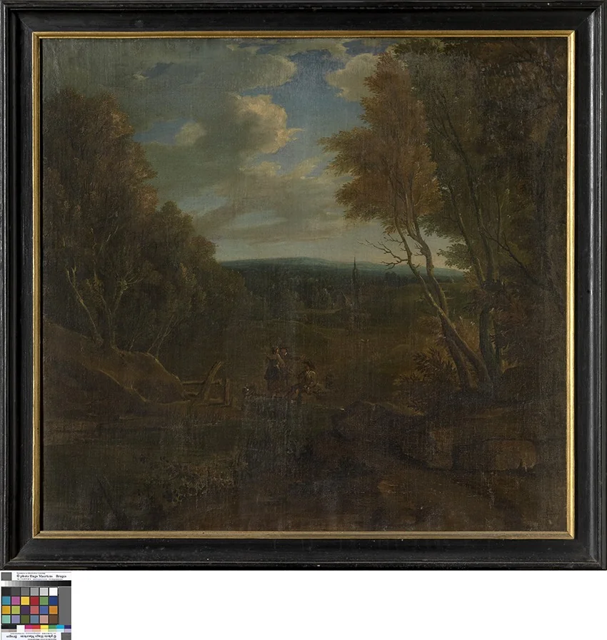 Dorp in een dal, by Unknown, oil, 1651