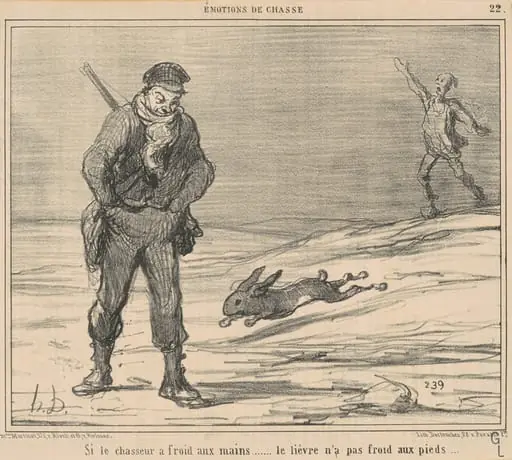 Si le chasseur a froiD ... le lièvre n'a pas froid ...