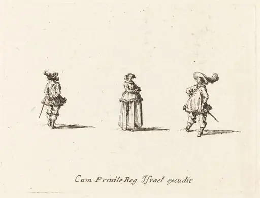 Lady with Arms Folded, and Two Gentlemen