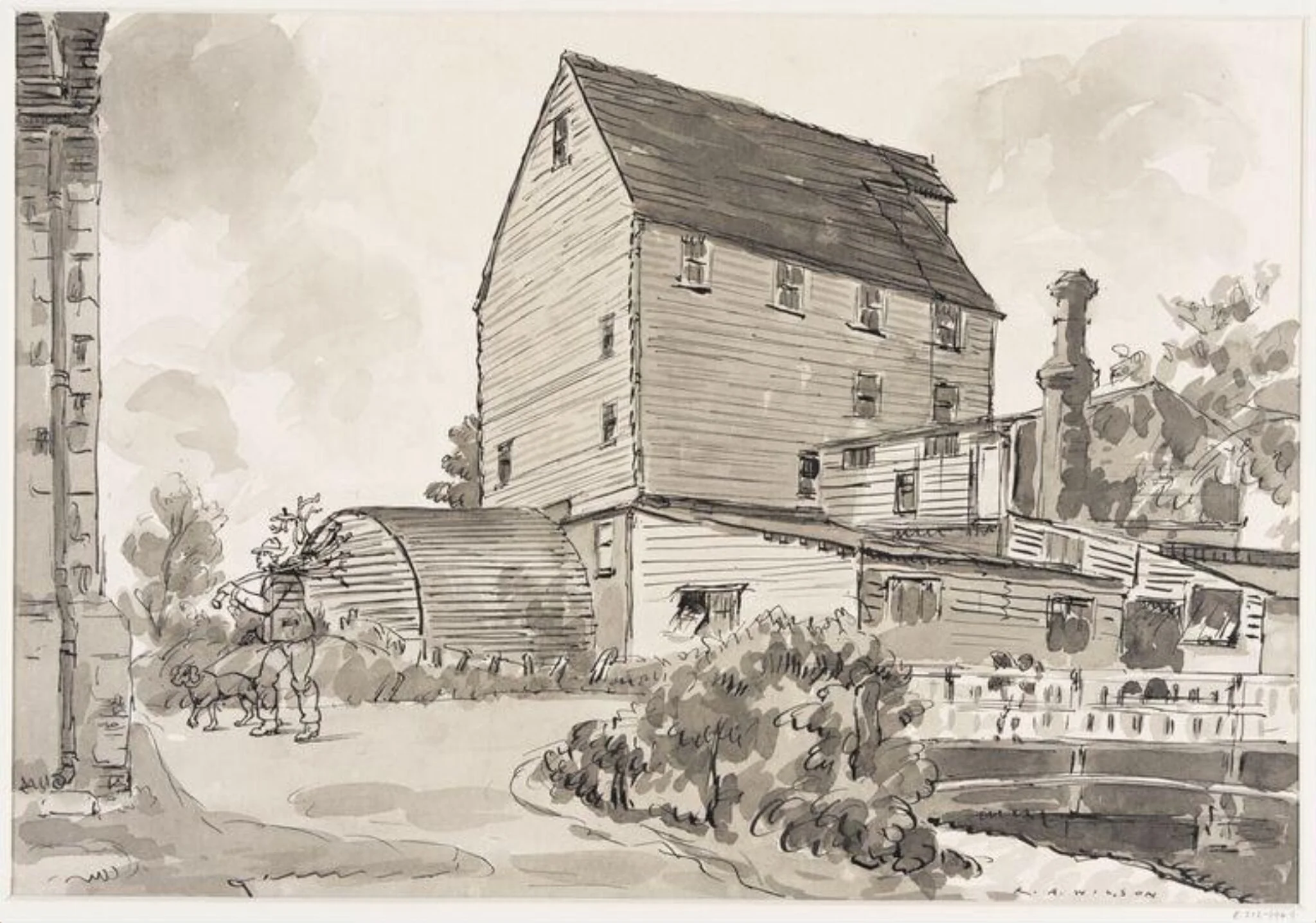 Wickhambreux Mill, Kent, by Robert Arthur Wilson, 1938