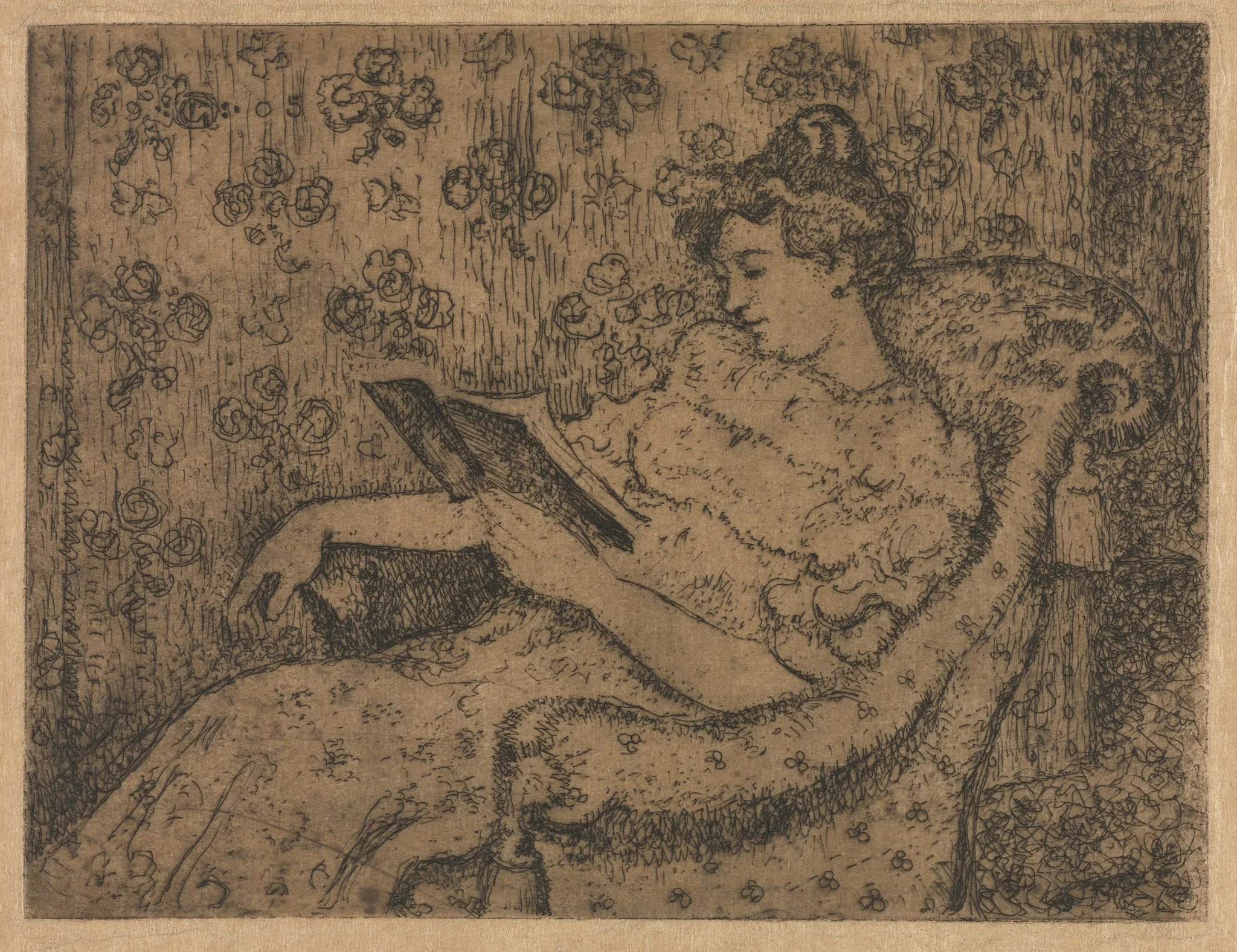 Woman Sitting Reading, by Georges Lemmen, 1905