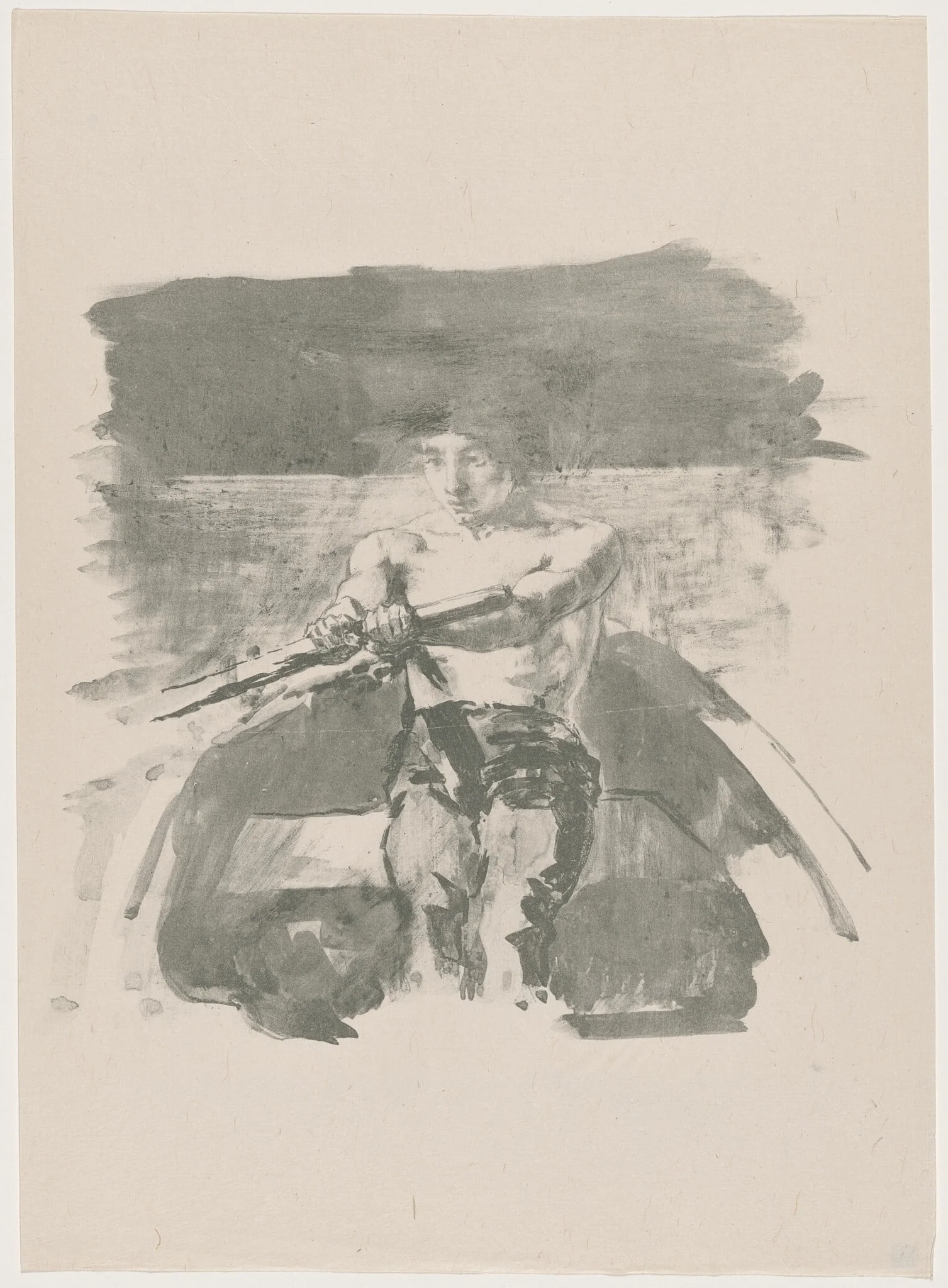 Etude (Le rameur), by Alexandre Lunois, ink, 1895