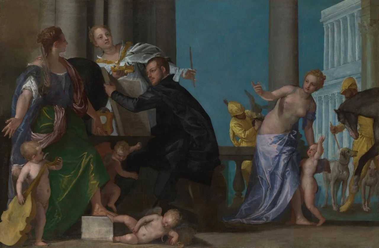 Nobleman between Active and Contemplative life, by Unknown, oil, 1575