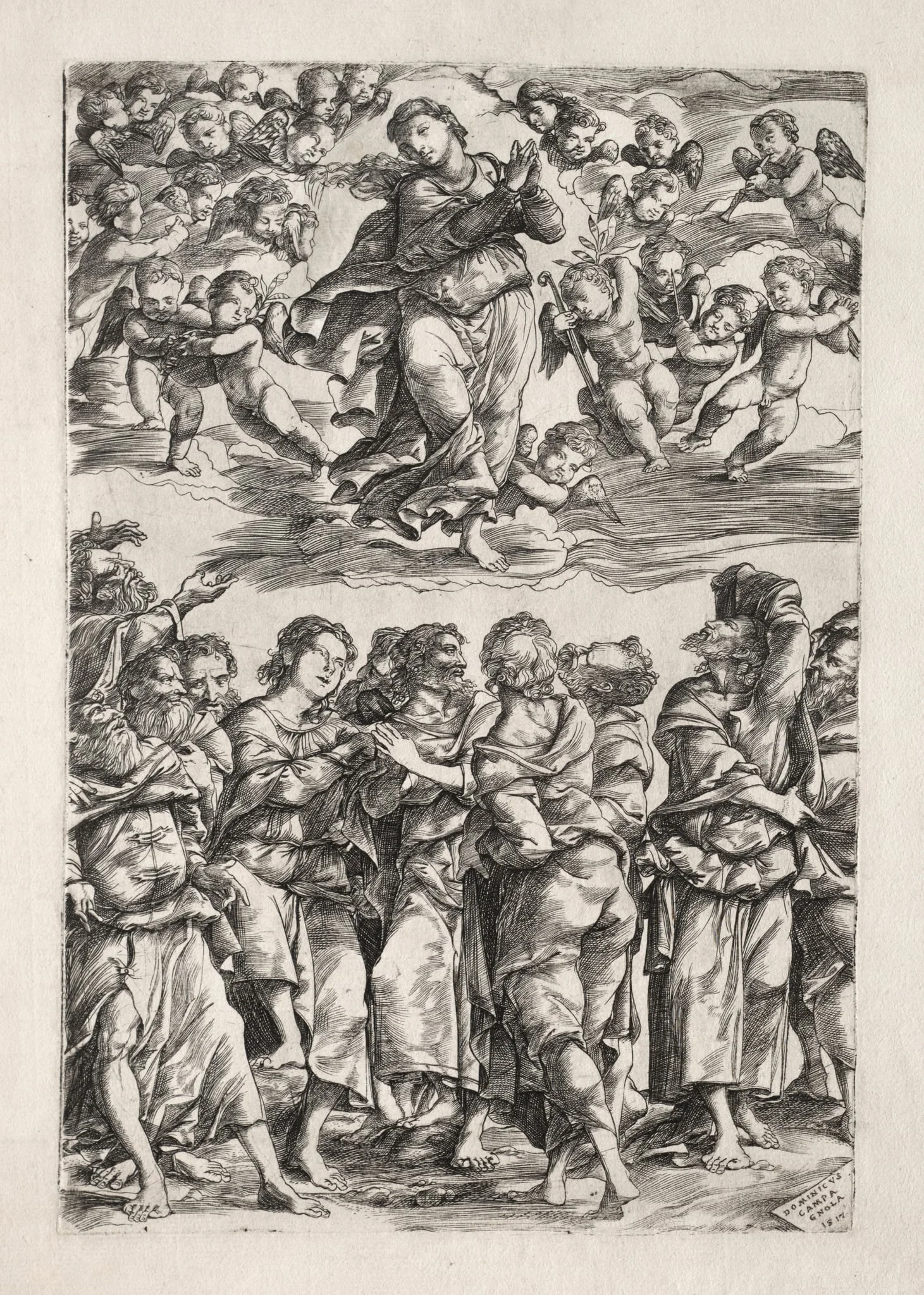 The Assumption of the Virgin, by Domenico Campagnola, 1517